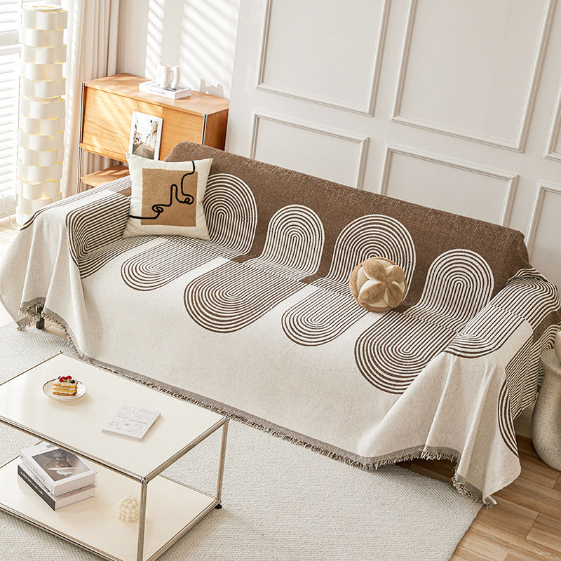 Ins High-Grade Modern Nordic Sofa Cover Cloth, Chenille Sofa Towel Anti-Cat Scratching Sofa Cover Universal For All Seasons