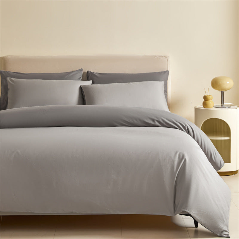 Solid Color Double-tone 100% Cotton Four-piece Bedding Set, Spring 2025 100% Cotton Duvet Cover, Nantong Bedding Set Three-piece Bed Sheet and Duvet Cover.