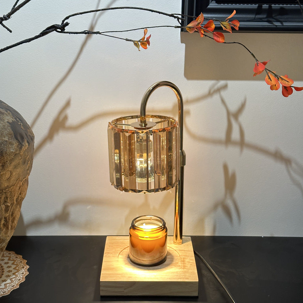 New Cross-border Style Glass Flameless Aromatherapy Candle Melting Lamp, Adjustable Height, Timer Candle Melting Lamp, Bedroom Ambient Light