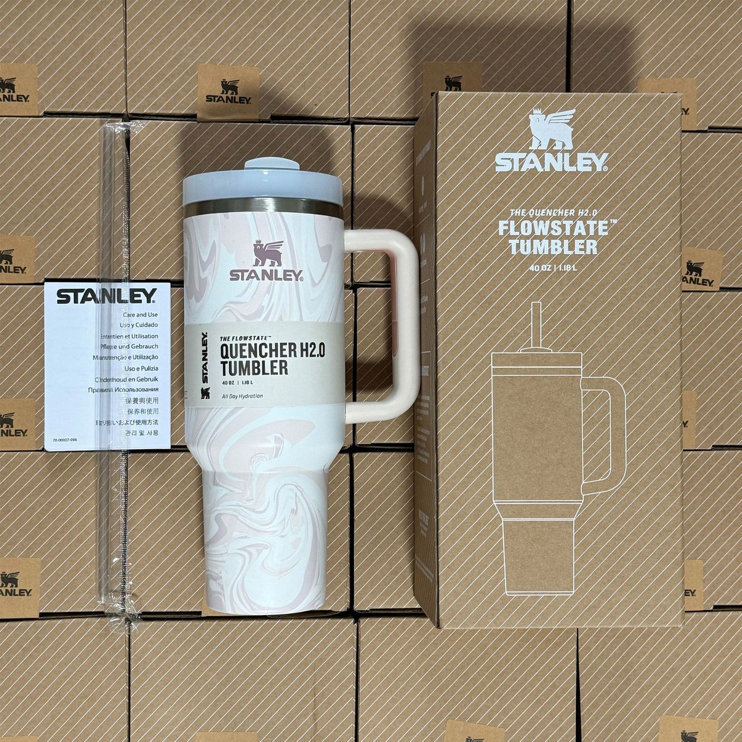 40oz 2nd Generation Stanley Car Cup, Thermos Cup Handle Stanley 40oz Giant Ice Cup Big Belly
