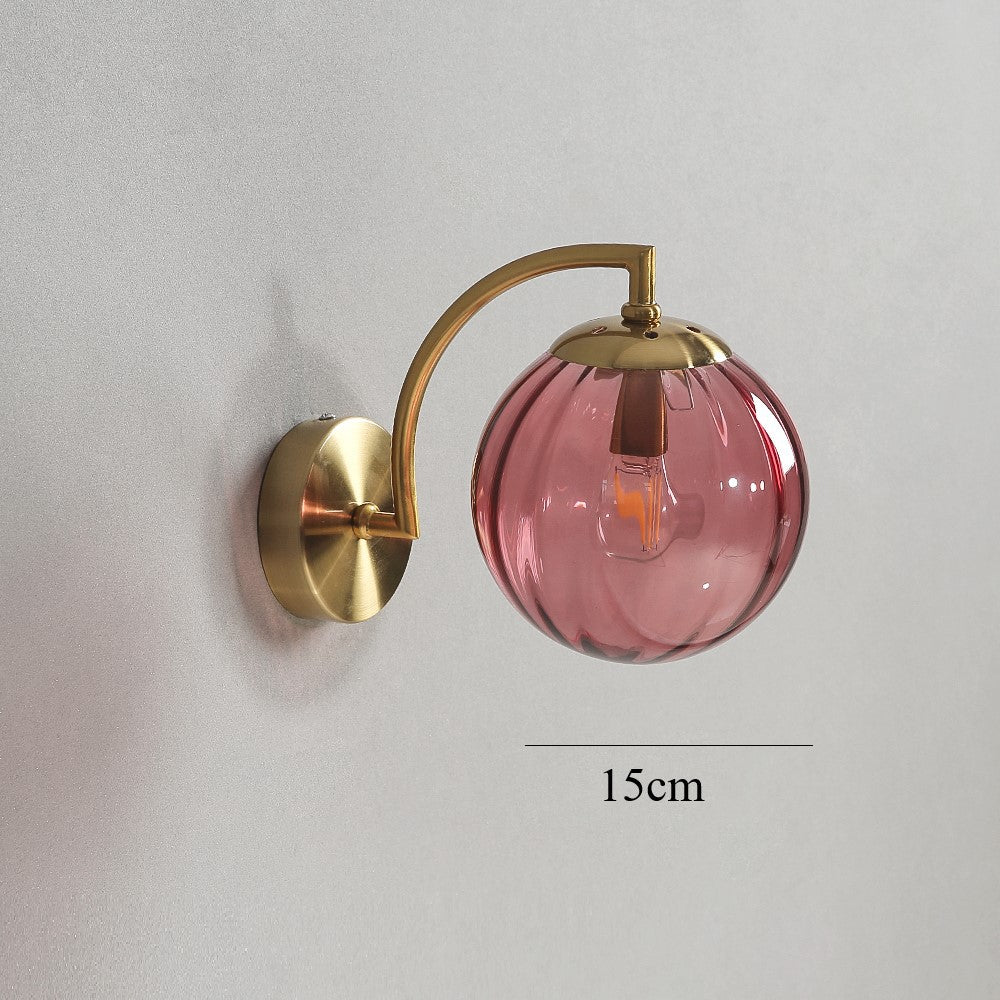 Watermelon Glass Wall Lamp, Colored Glass Small Wall Lamp, Bedroom Living Room Study Restaurant Lighting Wall Lamp