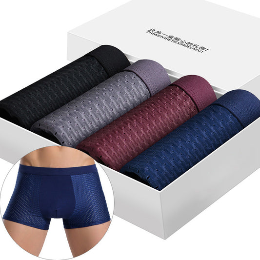 4-5 pieces gift box, men's ice silk mesh briefs, boxer briefs