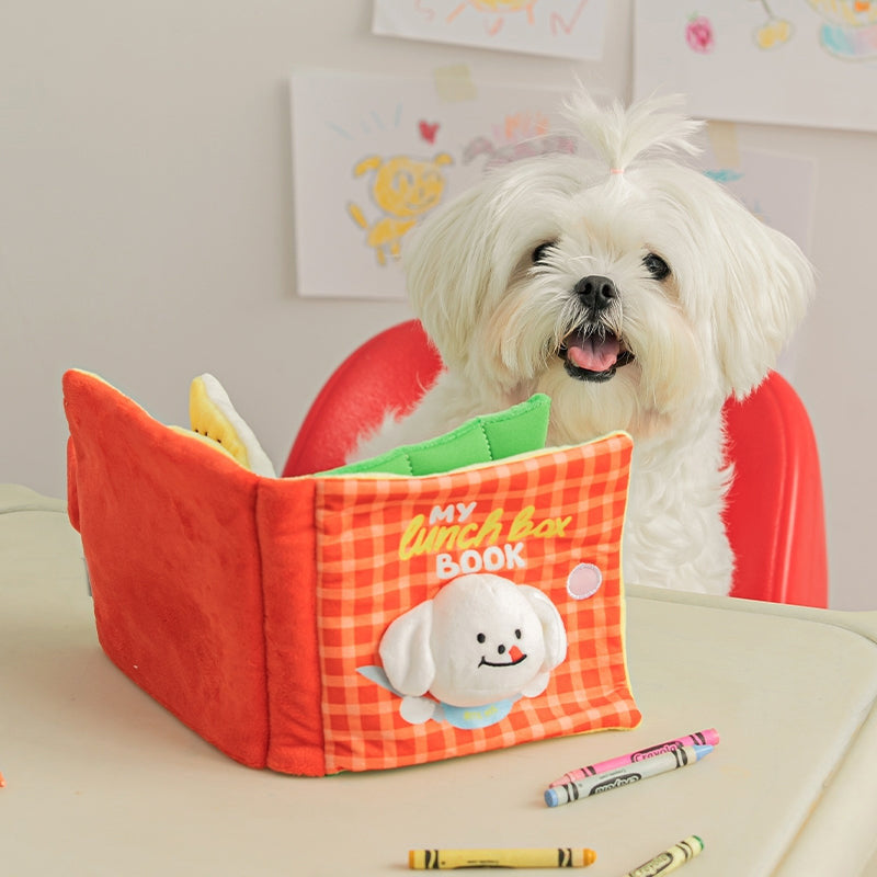 Spot Ins Korean food leakage sniffing sound cute cloth book toy dog hiding food book pet toy