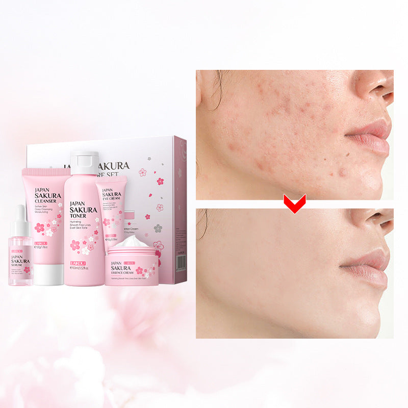 LAIKOU Sakura Skin Care Set 5-piece Gift Box, Facial Care Set, Hydrating Moisturizing Skin Care Products