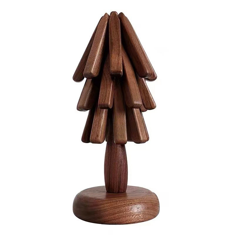 Black Walnut Insulation Mat, Grove Coaster Creative Home Anti-scalding Placemat, Log Saucer Cute Desktop Ornaments