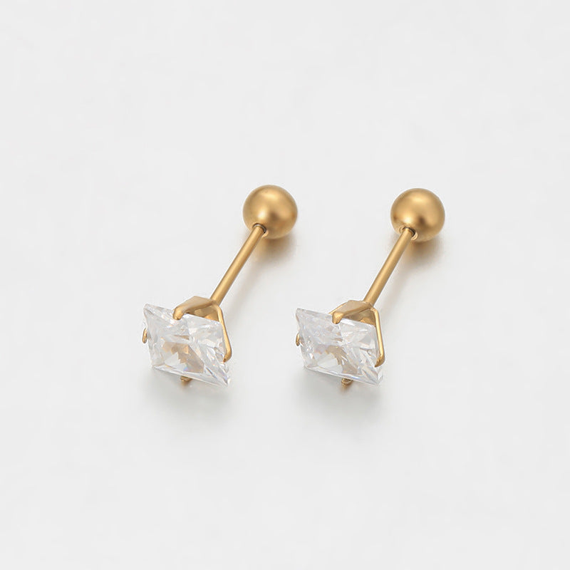 Xuping Stainless Steel Geometric Square Stud Earrings, Simple European and American Style, Cross-border Easily Matched, Factory Direct Wholesale Women's Earrings