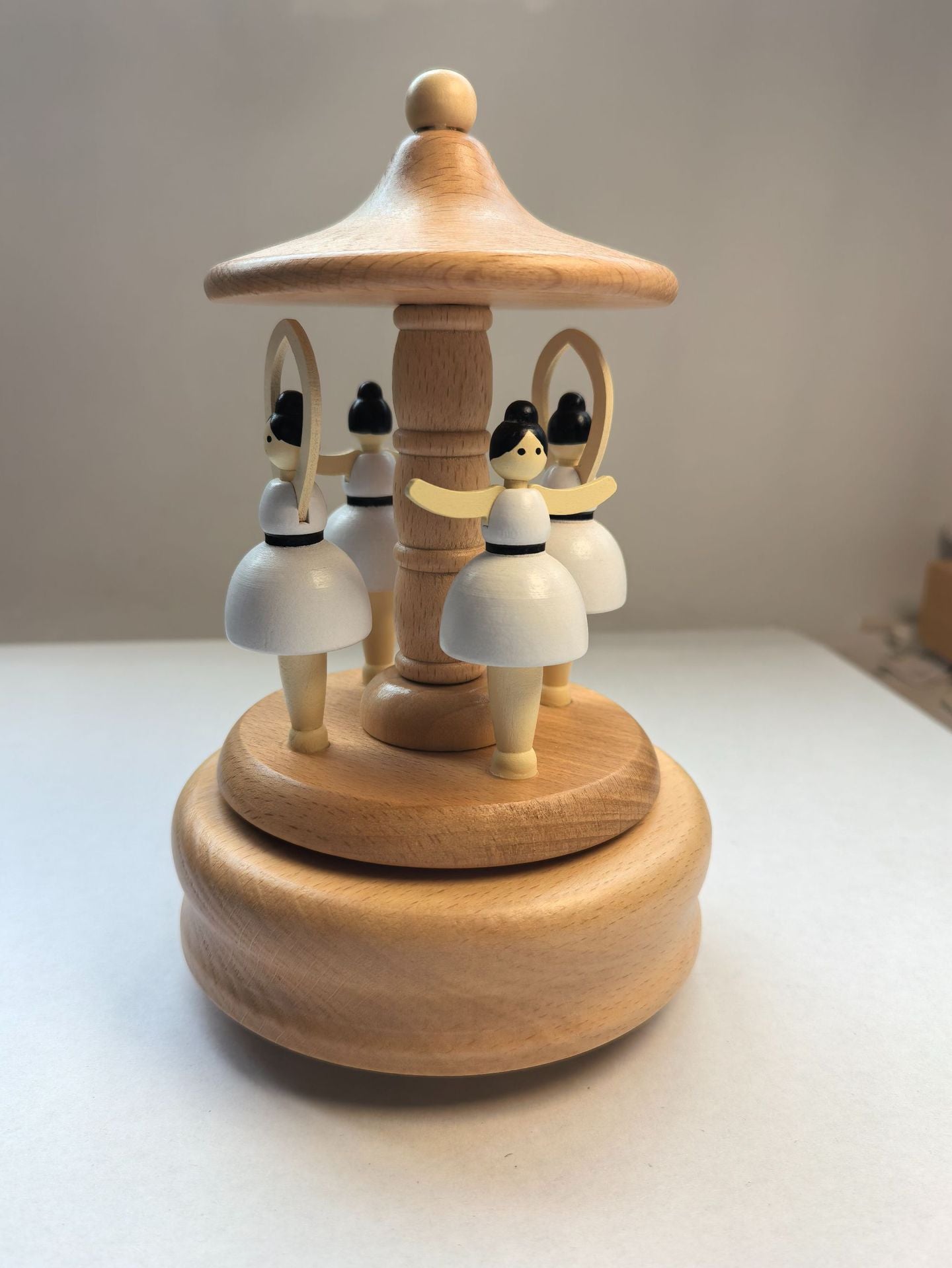 Wooden Creative Music Box Carousel Wooden Train Home Decoration Crafts Birthday Gift