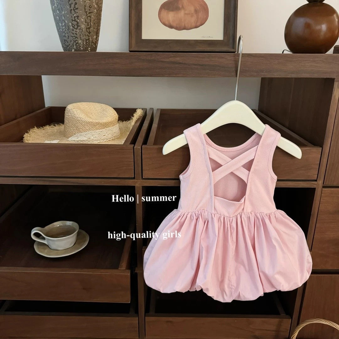 Sweet Little Si Baby Summer New Dress 2026 Girls' Embroidered Tulip Skirt Stylish Baby Girl Vest Dress