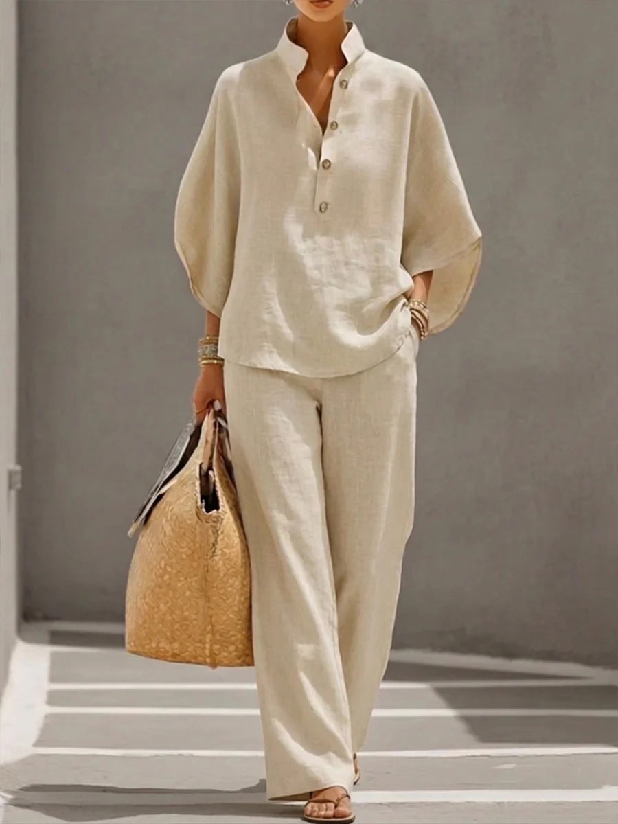 New women's shirt set for export, 2026 casual urban style, independent website, women's clothing, AliExpress, Amazon.