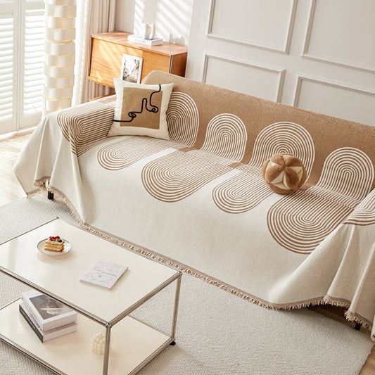 Ins High-Grade Modern Nordic Sofa Cover Cloth, Chenille Sofa Towel Anti-Cat Scratching Sofa Cover Universal For All Seasons