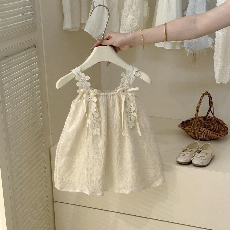 Sweet Little Si Baby Summer New Dress 2026 Girls' Embroidered Tulip Skirt Stylish Baby Girl Vest Dress