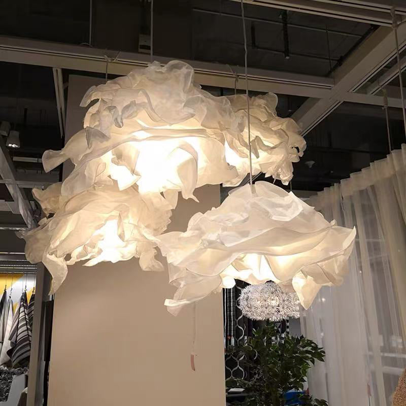 Japanese Wabi-sabi Style DIY Paper Art Pendant Lamp, Creative Cloud-shaped Bedroom/Study Lamp, Clothing Store/Guesthouse/Bar Counter Decorative Lamp