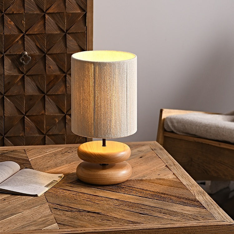 Wabi-sabi Style Solid Wood Table Lamp Designer Creative Walnut Color Living Room Study Bedroom Bedside Japanese Retro Table Lamp