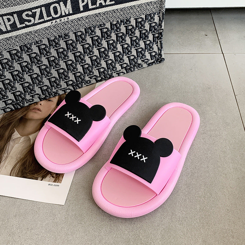 Stepping On Feces Feeling Slippers Female Summer Home Cute Home Couple Shoes Outside Wear Bathroom Home Cool Thick Bottom Slippers Female