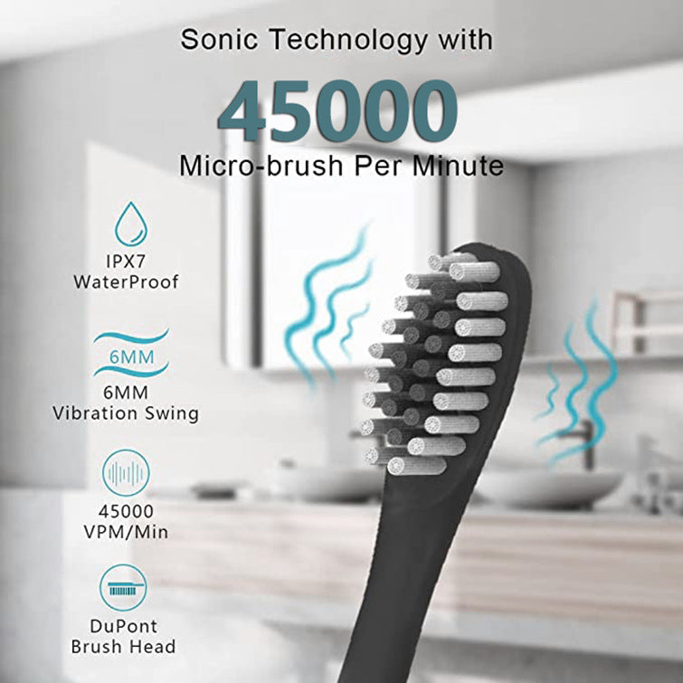 6-Speed 8-Brush Head Sonic Electric Toothbrush Cross-Border Smart Home Waterproof Automatic Toothbrush Set