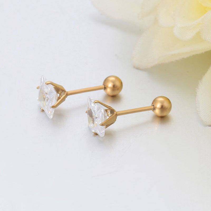 Xuping Stainless Steel Geometric Square Stud Earrings, Simple European and American Style, Cross-border Easily Matched, Factory Direct Wholesale Women's Earrings