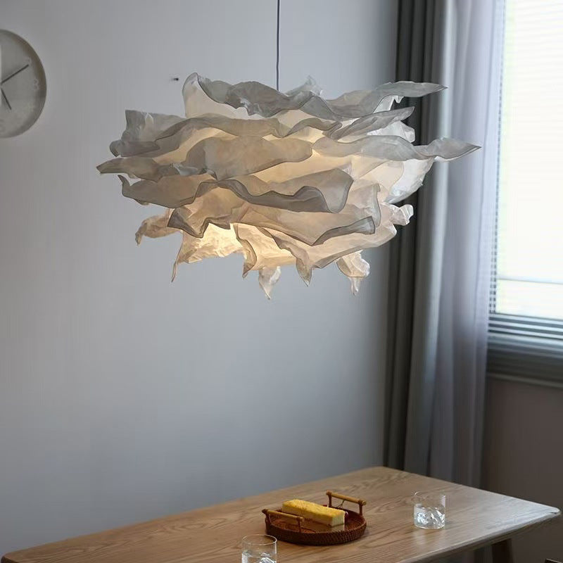 Japanese Wabi-sabi Style DIY Paper Art Pendant Lamp, Creative Cloud-shaped Bedroom/Study Lamp, Clothing Store/Guesthouse/Bar Counter Decorative Lamp