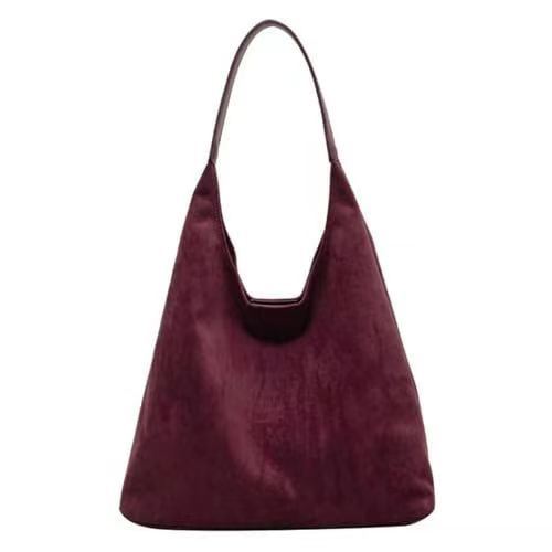 Retro casual commuter large capacity women's bag 2026 new autumn and winter suede tote bag niche versatile shoulder bag