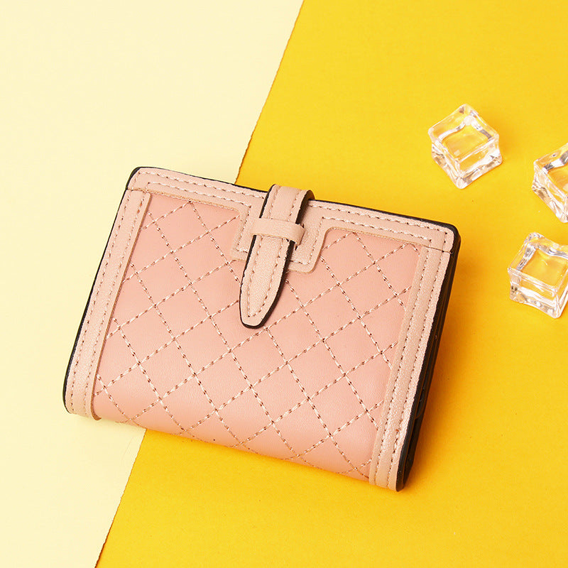 Cross-border Hot Sale 2025 New Short Women's Wallet, European and American Retro High-end Niche Card Holder 30% Fold Coin Purse
