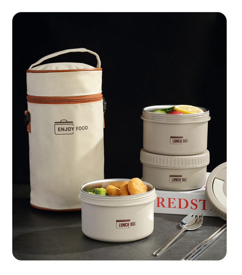 Stainless Steel Insulated Lunch Box For Office Workers, Microwaveable Large-capacity Heating Special Lunch Box, Multi-layer Lunch Box