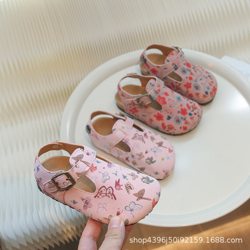2026 Summer New Style Children's Sandals Girls' Birkenstock Shoes Toddler Sports Sandals Little Girls' Soft Sole Beach Shoes
