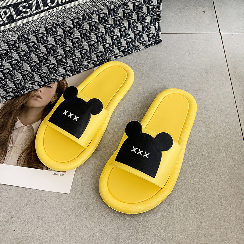 Stepping On Feces Feeling Slippers Female Summer Home Cute Home Couple Shoes Outside Wear Bathroom Home Cool Thick Bottom Slippers Female