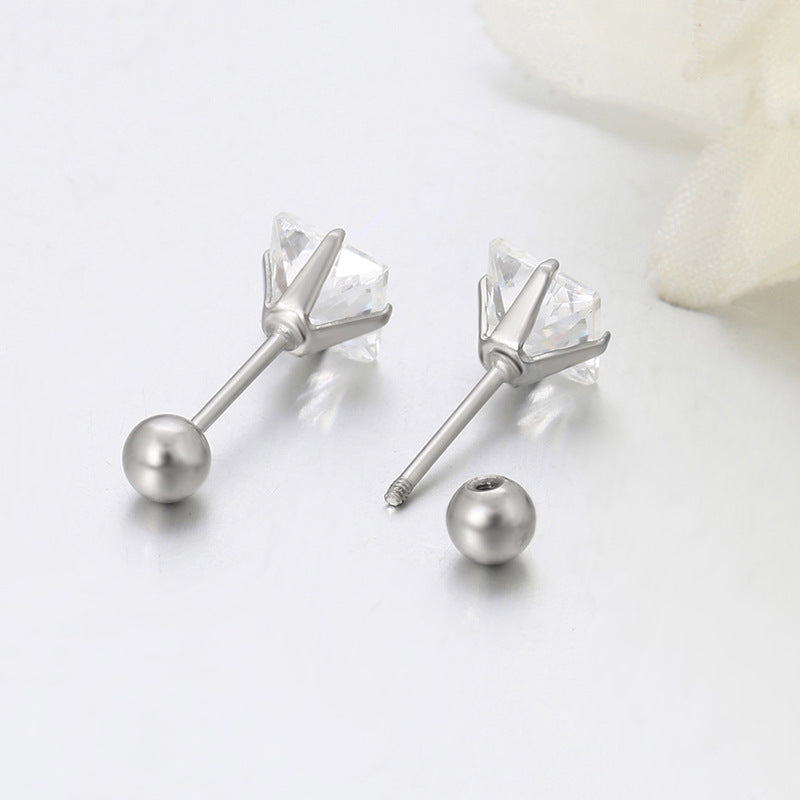 Xuping Stainless Steel Geometric Square Stud Earrings, Simple European and American Style, Cross-border Easily Matched, Factory Direct Wholesale Women's Earrings