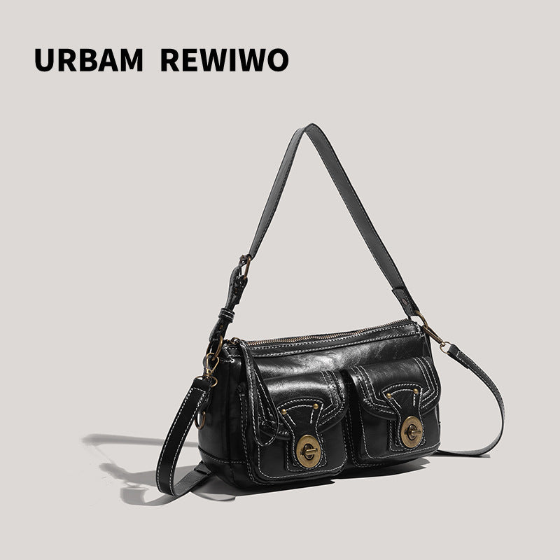 2026 New Style Shoulder Bag, Niche Retro Shoulder Bag, Autumn/Winter Motorcycle Bag, High-Quality, Stylish, Versatile Crossbody Bag