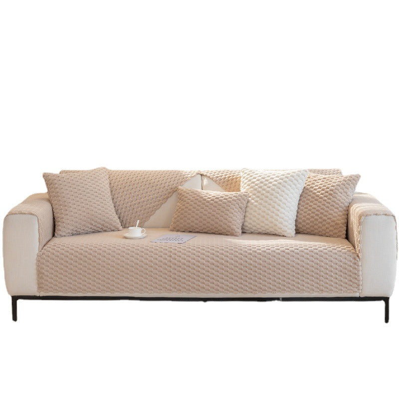 Autumn and Winter Sofa Cushion, Plush Sofa Cushion, Non-Slip Sofa Cover Modern Minimalist Dustproof Warm Thickened Sofa Cushion