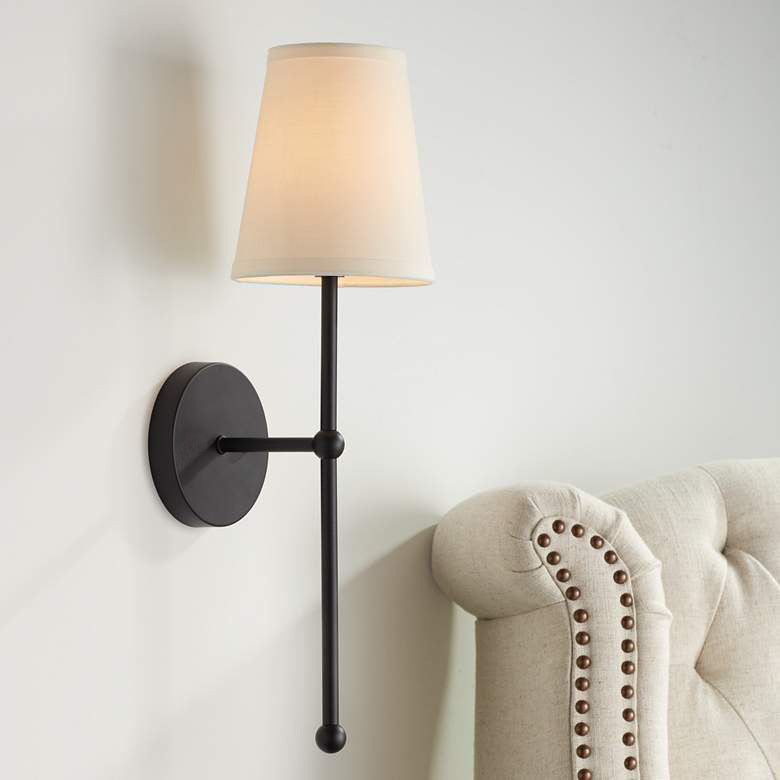 American Simple Wall Lamp Brass Color Fabric Bedroom Bedside Lamp Modern Living Room Background Lamp Bathroom Mirror Headlight Black