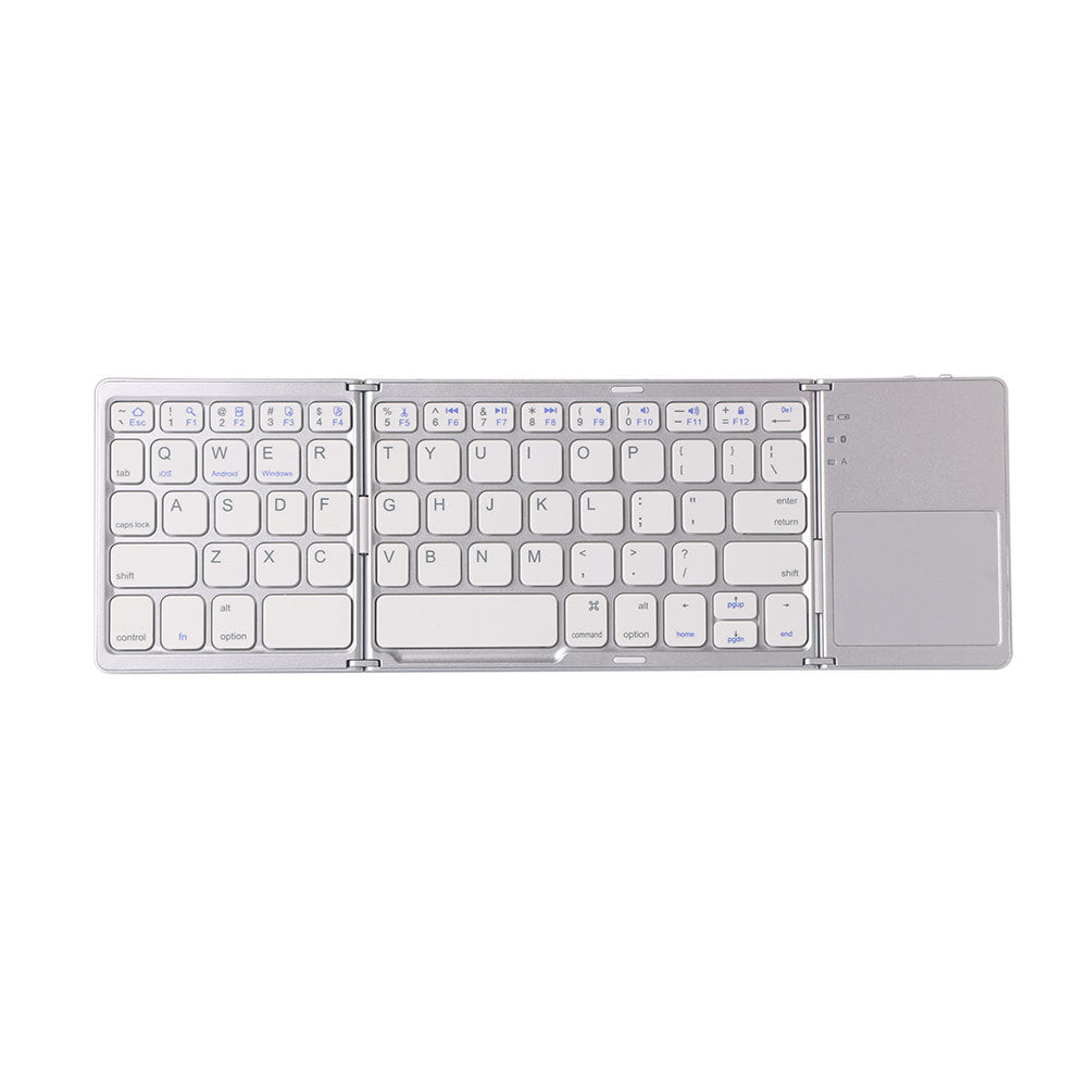Folding ipad Keyboard Suitable for Apple Mobile Phone Tablet, Tri-Fold Touchpad Portable External Bluetooth Keyboard