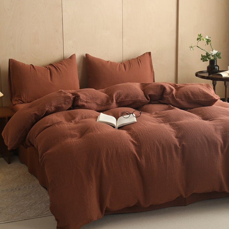 New Style Double Layer Cotton Bedding Set For Master Bedroom (4 Pieces)