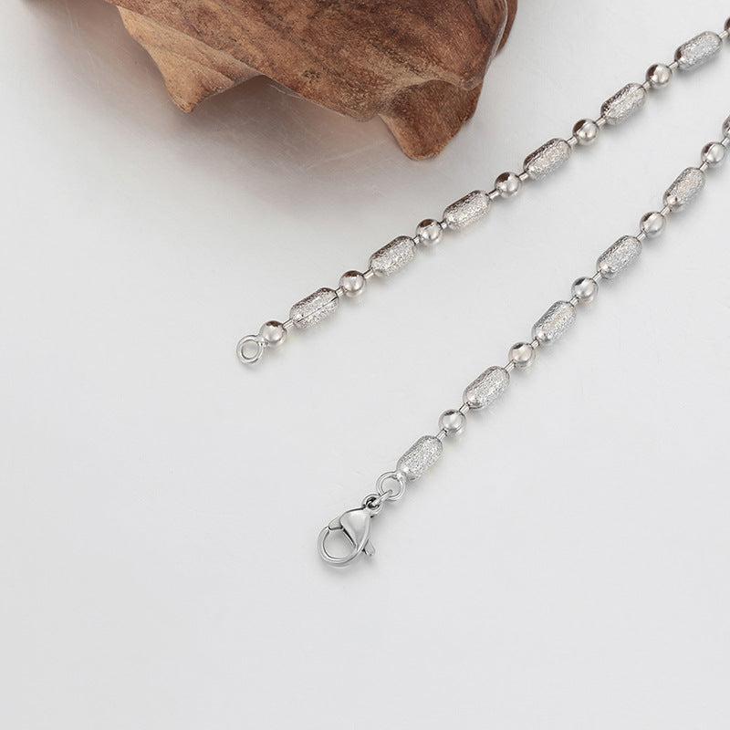 Xuping Jewelry Fashionable and Simple Round Bead Chain, Copper Alloy Plated White, Unisex, European and American Cross-border Plain Chain, Wholesale