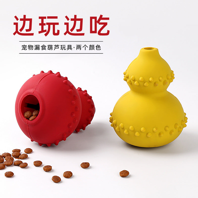Amazon pet food leaking toy rubber bite-resistant educational interactive teething gourd pet toy dog toy