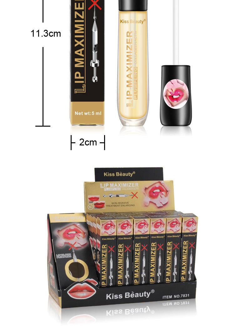Kiss Beauty Cross-border Exclusively for Transparent Lip Plumping Enhances Lip Elasticity and Dilutes Lip Lines Lip Plumping Oil