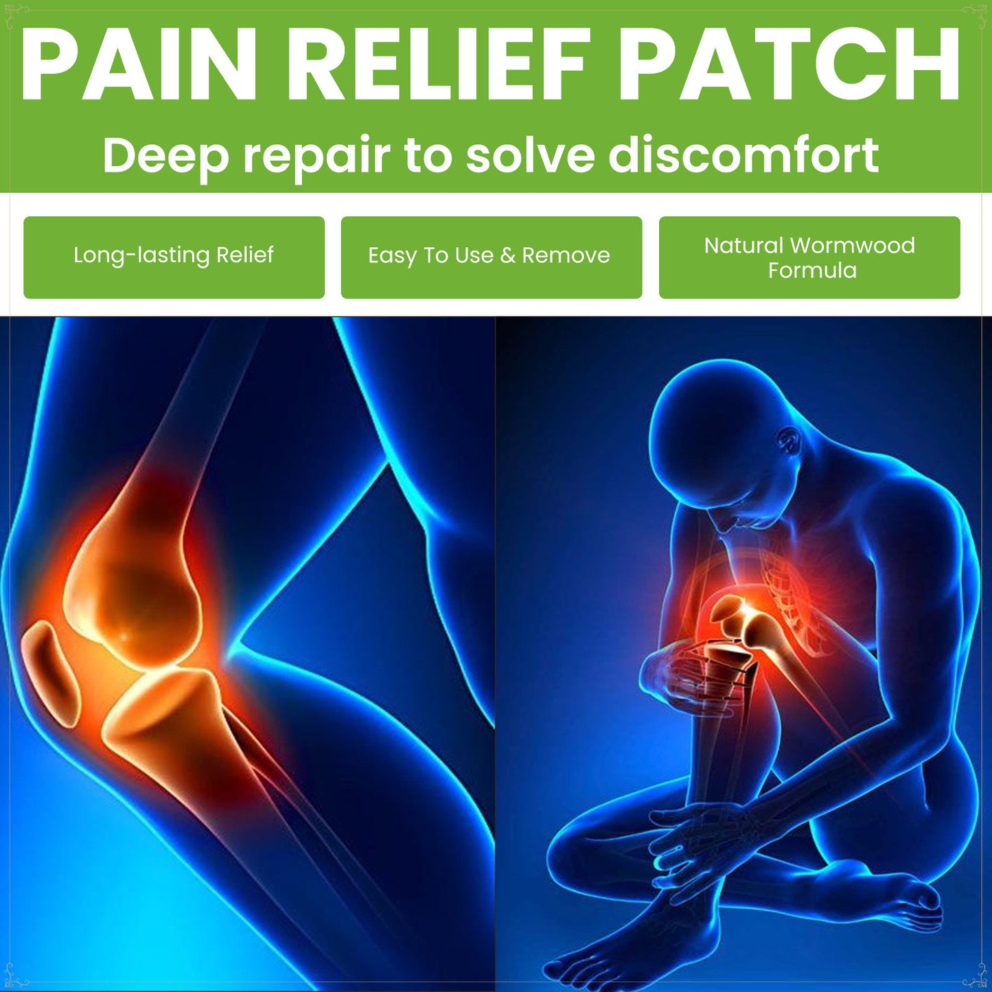 EELHOE Mugwort Leg Pain Relief Patch To Relieve Joint Pain In The Lumbar Spine, Cervical Spine, Knees and tendons