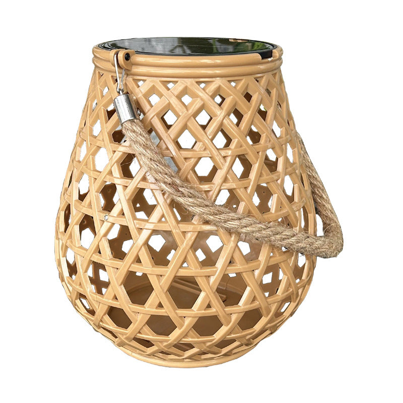 New Solar Imitation Bamboo Hanging Cage Light