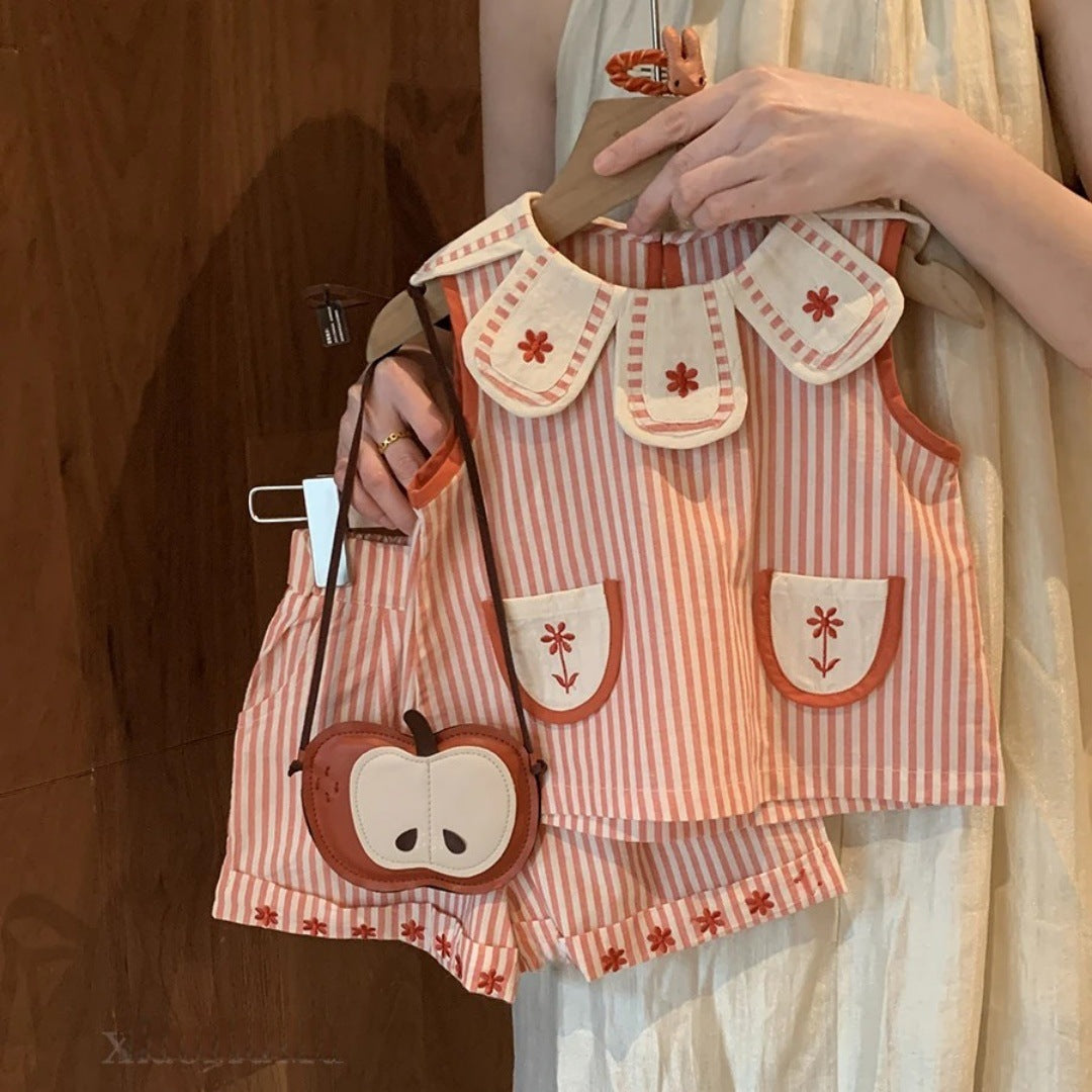 Sweet Little Si Summer Girls' Stylish and Chic Two-Piece Set (Summer 2026)