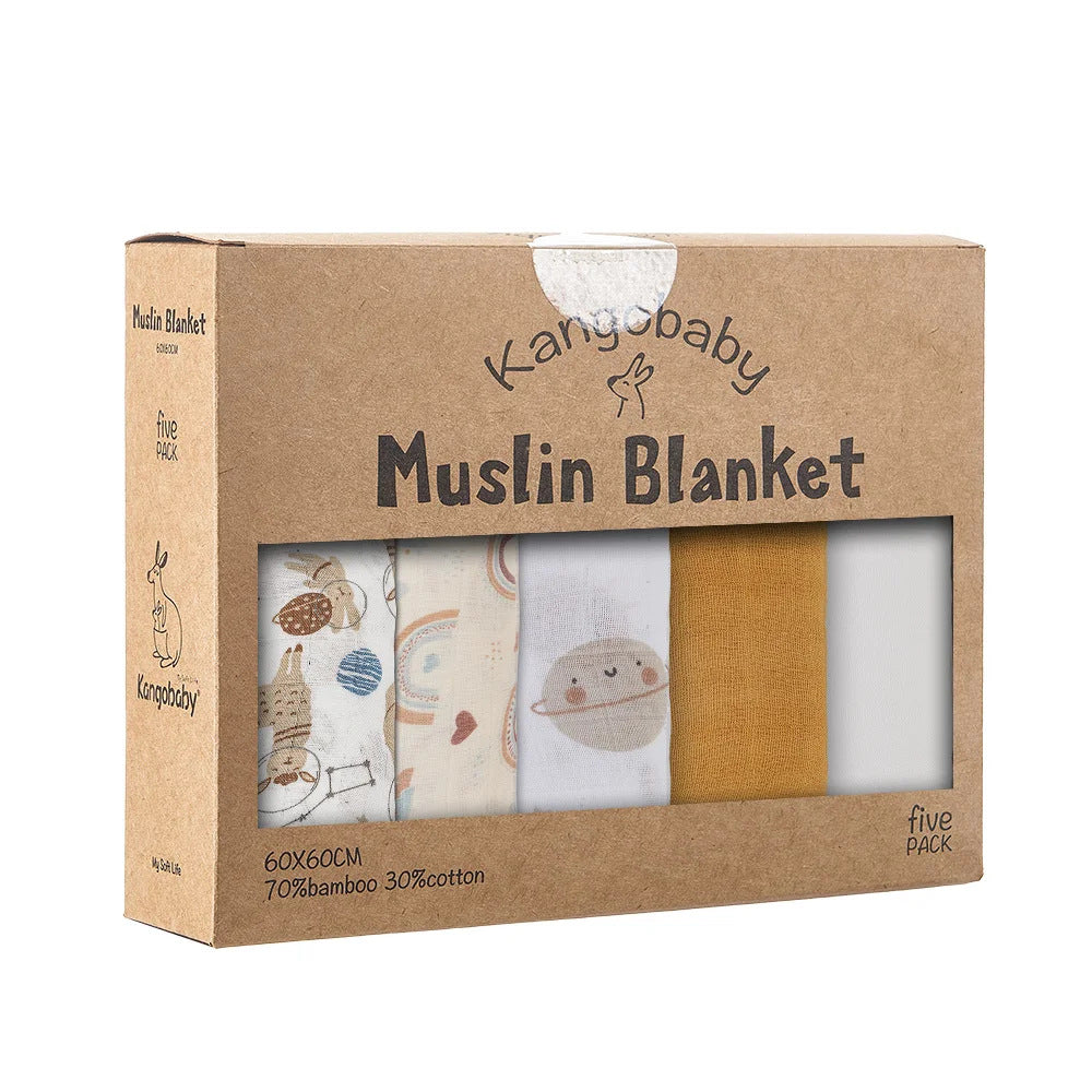 Kangobaby Baby & Maternity Products, Bamboo Cotton Bibs, Baby Bibs, Small Bamboo Cotton, Squares Triangles Boxed