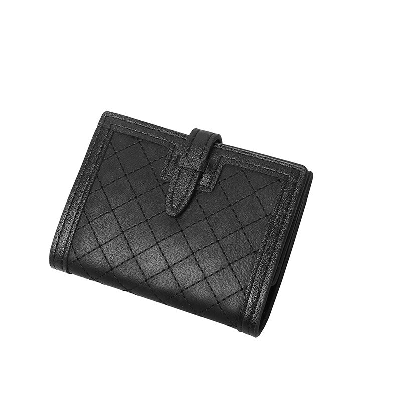 Cross-border Hot Sale 2025 New Short Women's Wallet, European and American Retro High-end Niche Card Holder 30% Fold Coin Purse