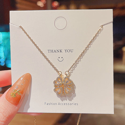 A multi-wearing love necklace, female niche design, high-end accessories, magnetic pendant, vibrato, net red, popular necklace