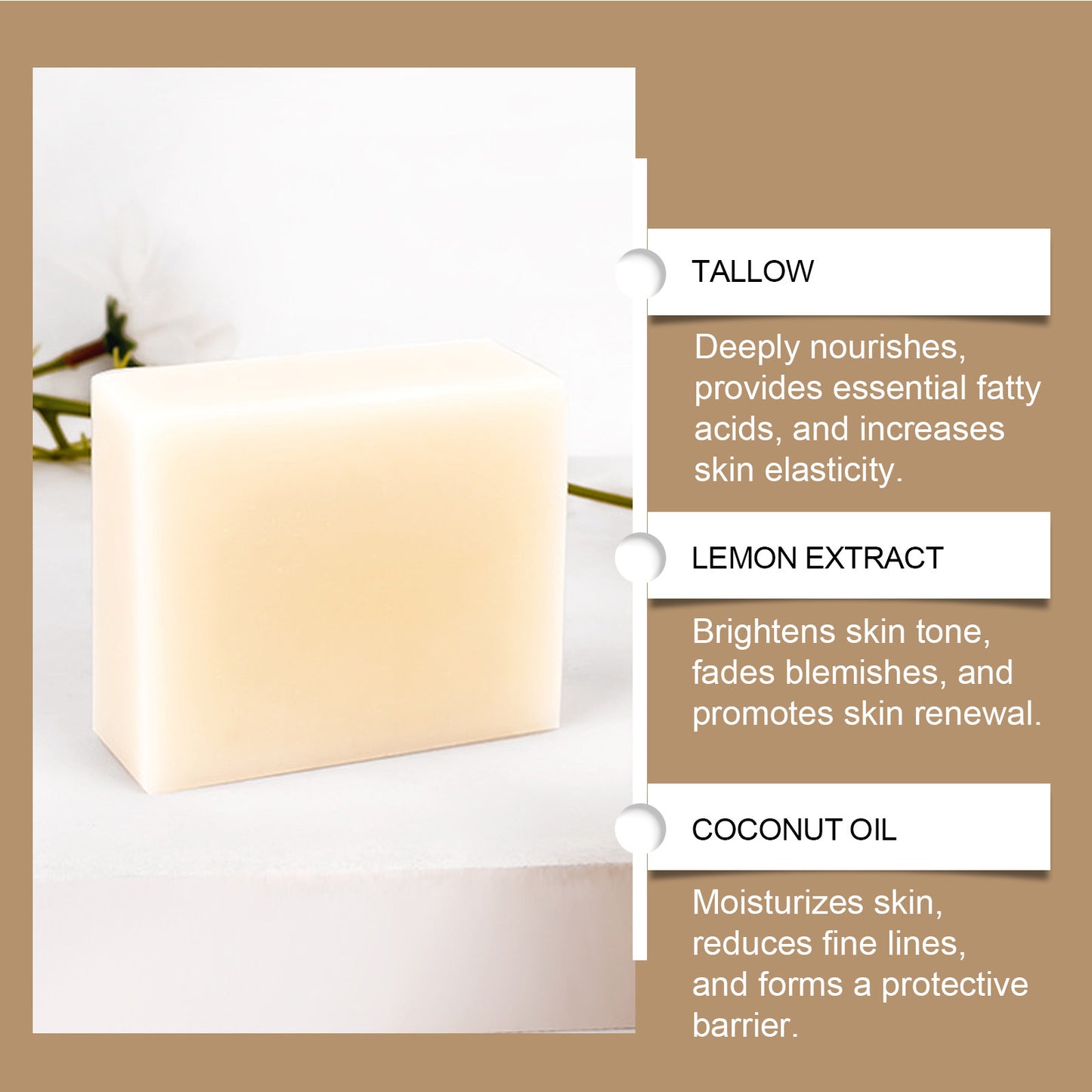 WOODSLEEP Beef tallow skin care soap Beef tallow cleansing soap body cleansing bath moisturizing smooth skin