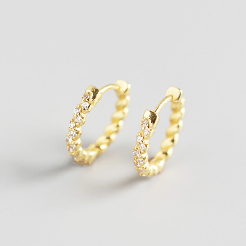 European and American hot sale S925 sterling silver custom circle zircon trendy ear buckle earring earrings earrings female one generation delivery