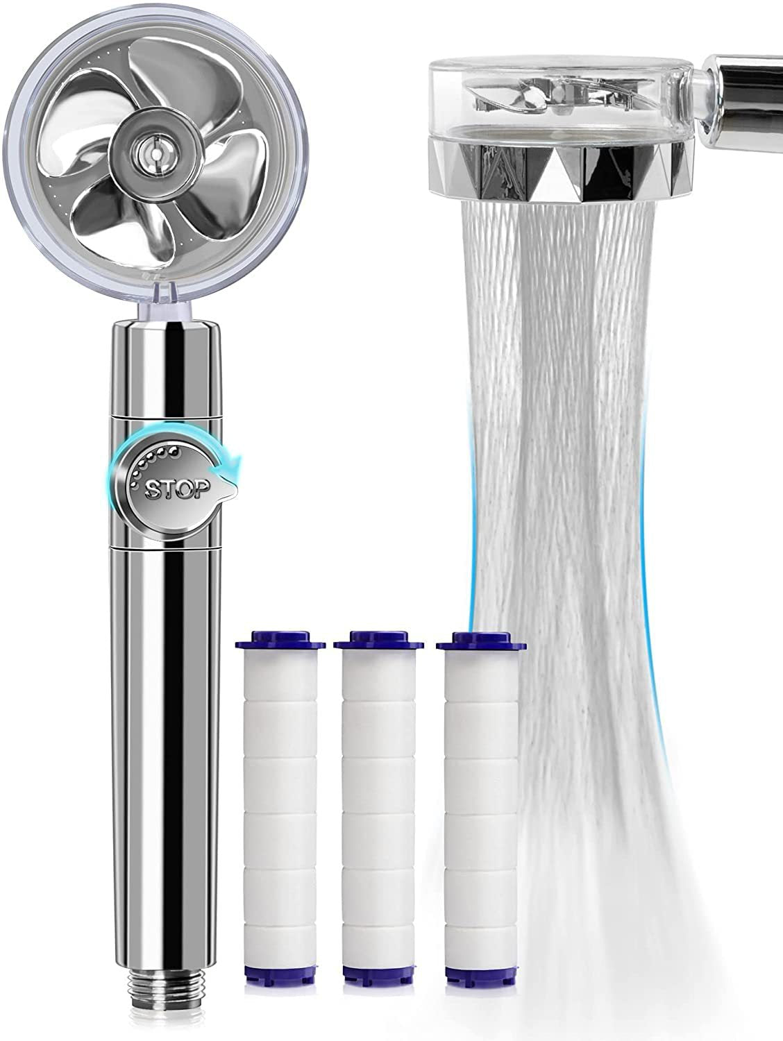 Small Waist Hand-Held Turbocharged Shower Head