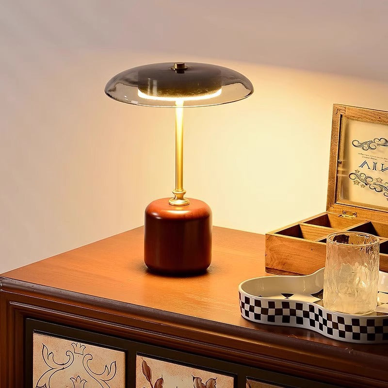 Copper and Solid Wood French Vintage Bedroom / Study Retro Southeast Asian Style High-end Atmosphere Eye-protecting Dowry / Wedding Table Lamp