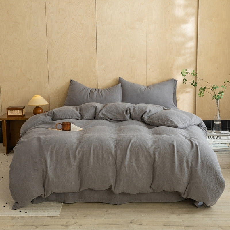 New Style Double Layer Cotton Bedding Set For Master Bedroom (4 Pieces)