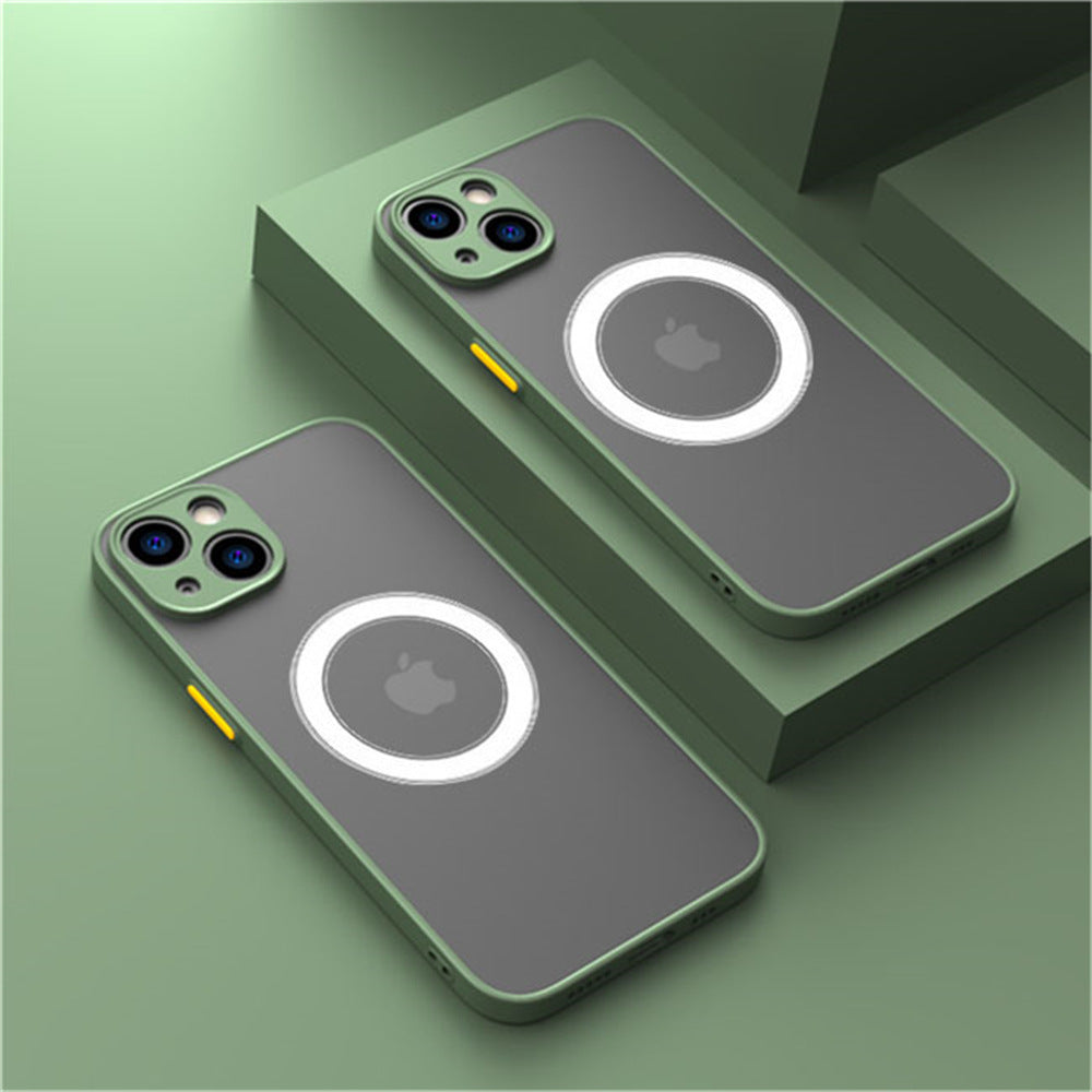 Suitable For Apple 15 Mobile Phone Case Magnetically Attracted To iPhone 14/13/12/11 Pro Magnetic Anti-Fall Matte Protective Cover