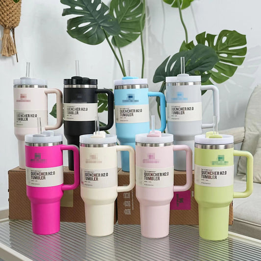 40oz 2nd Generation Stanley Car Cup, Thermos Cup Handle Stanley 40oz Giant Ice Cup Big Belly