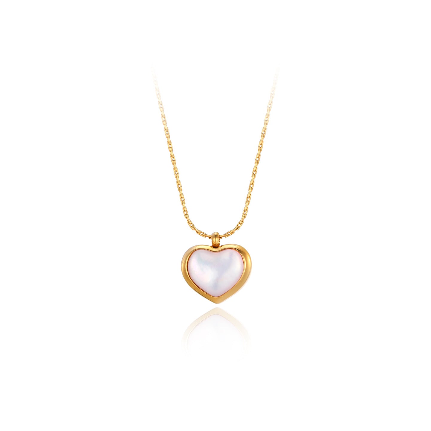 Xuping Stainless Steel 24k Color Peach Heart Necklace: Simple and Unique Design, Light Luxury Style, European and American Cross-Border Jewelry