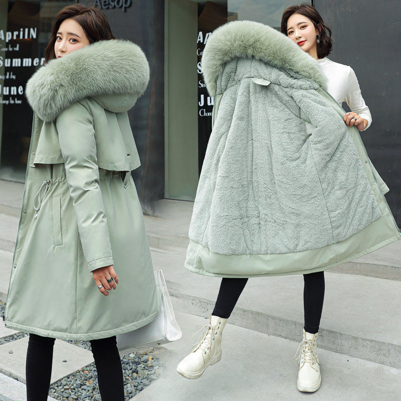 2026 Winter New Style Mid-Length Parka Cotton-padded Coat for Women, Korean Style, Fleece Lined, Down-filled Cotton-padded Jacket for Women, Wholesale